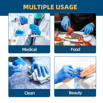 Nitrile Exam Glove, 3.5 mil Blue Disposable Medical Gloves Powder-Free Latex-Free, Extra Soft Multi-Purpose Nitrile Gloves 100pcs L Size