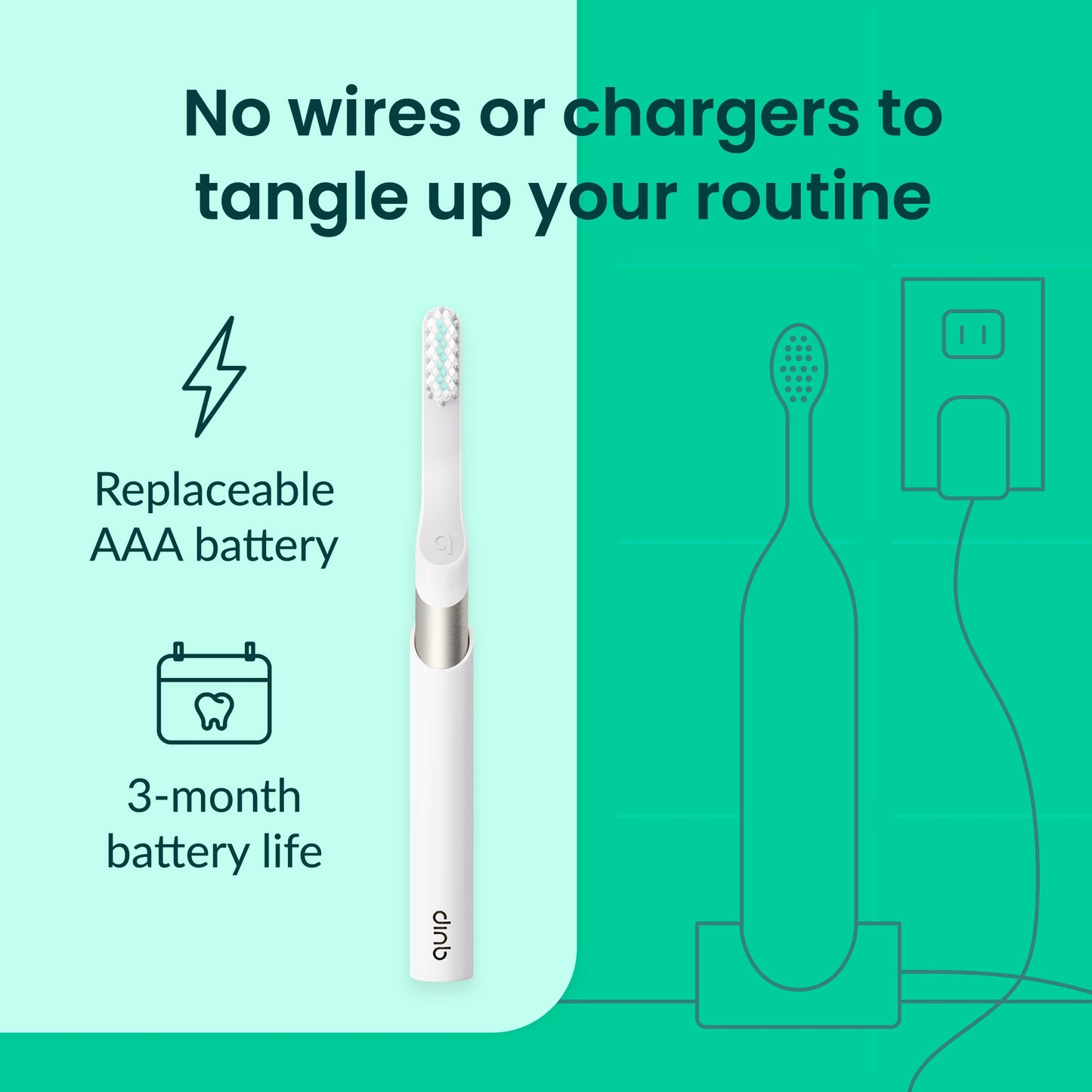 Quip Metal Sonic Electric Toothbrush for Adults - Time Travel & Soft Bristles with Travel Case & Replacement Brush Head - 3 Month Battery Life - Indigo