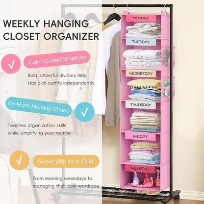 VERONLY Weekly Hanging Closet Organizer