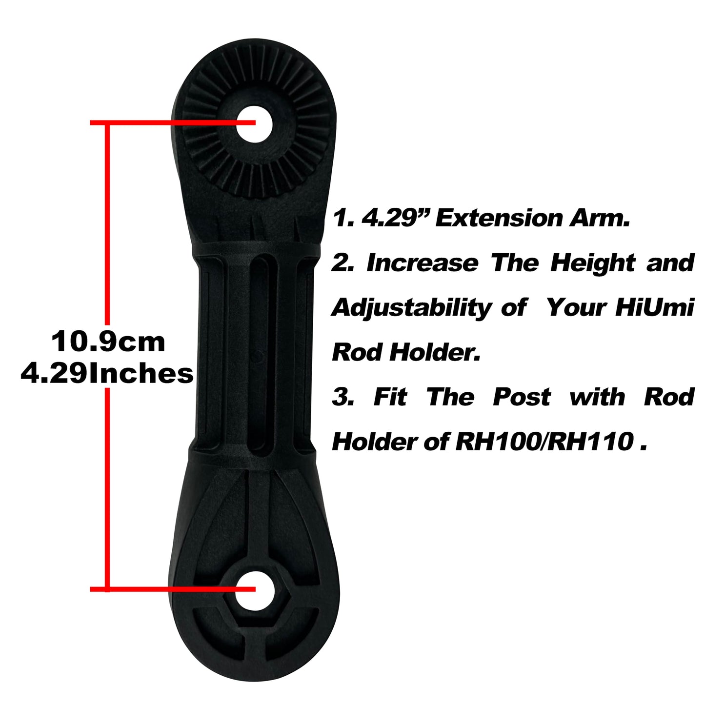 HiUmi 2 Pack Baitcaster/Spinning Rod Holder with Side Deck Mount (Extender Holder + Mount)
