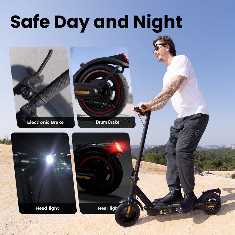 WAWSCOTE Electric Scooters - Electric Scooter for Adults, 500W Peak Motor, 18 Max MPH, 21 Miles Range, APP Control, Lightweight Foldable E-Scooter