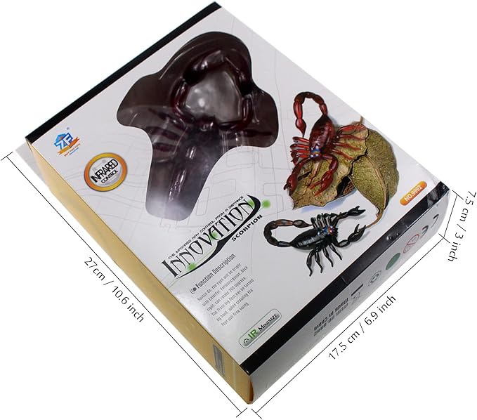 Tipmant Simulation RC Scorpion Remote Control Animal Vehicle Car Electric Scary Trick Prank Toy Halloween Kids Gift (Red)