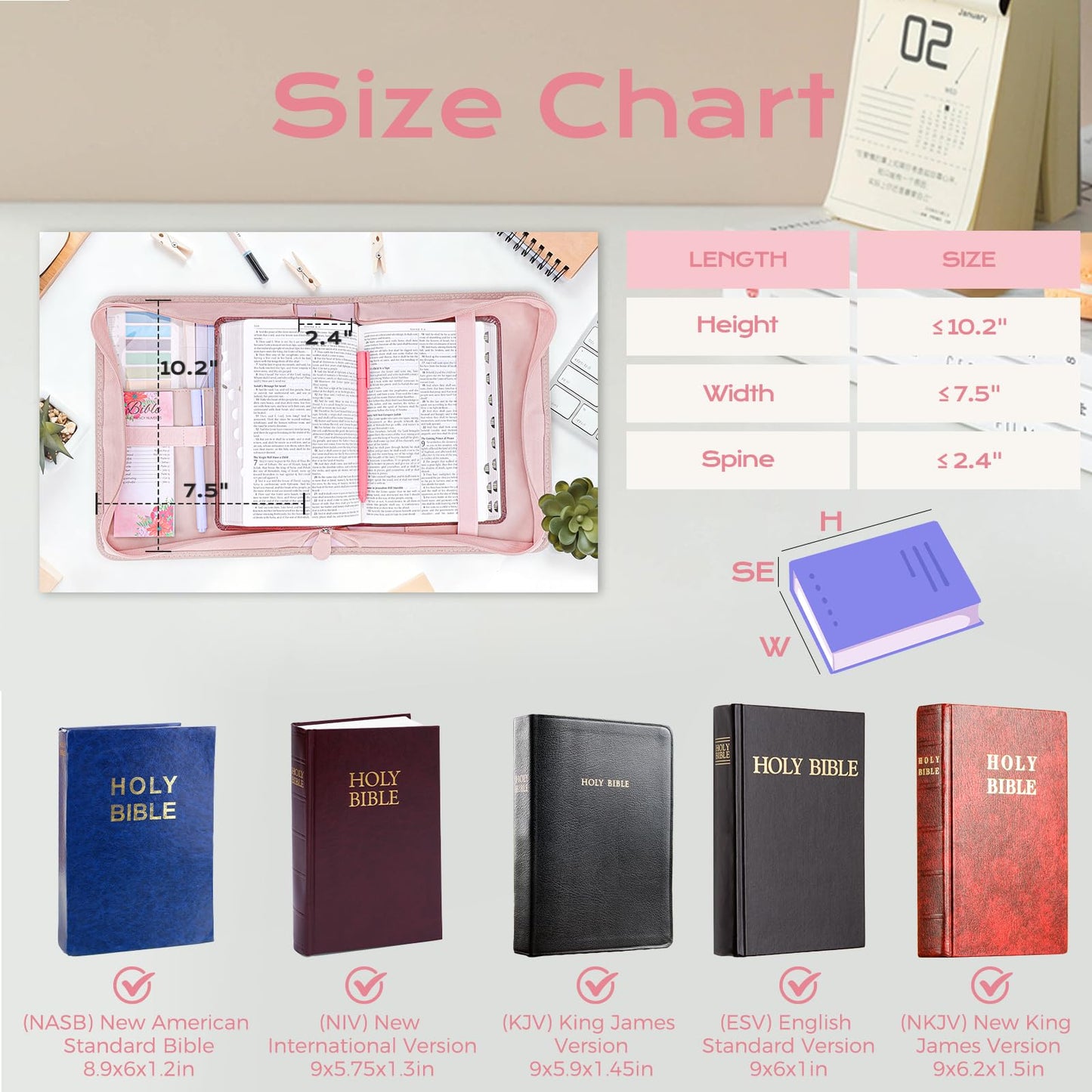 XKDOUS 24 Pcs Bible Covers Kit, Bible Carrying Case Large Church Bag w/Bible Study Supplies, Tabs, Pens, Bookmarks, Leather Book Holder Case Christian Gift for Women Lady
