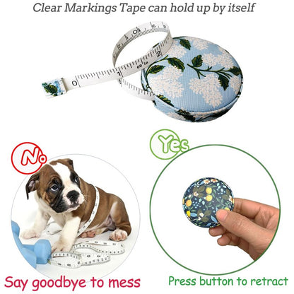 Tape Measure Measuring Tape for Body Tailor Cloth Fabric Sewing Knitting Craft Weight Loss Measurements Retractable 60-inch 1.5 Meter Push Button Dual Sided Tape Measure
