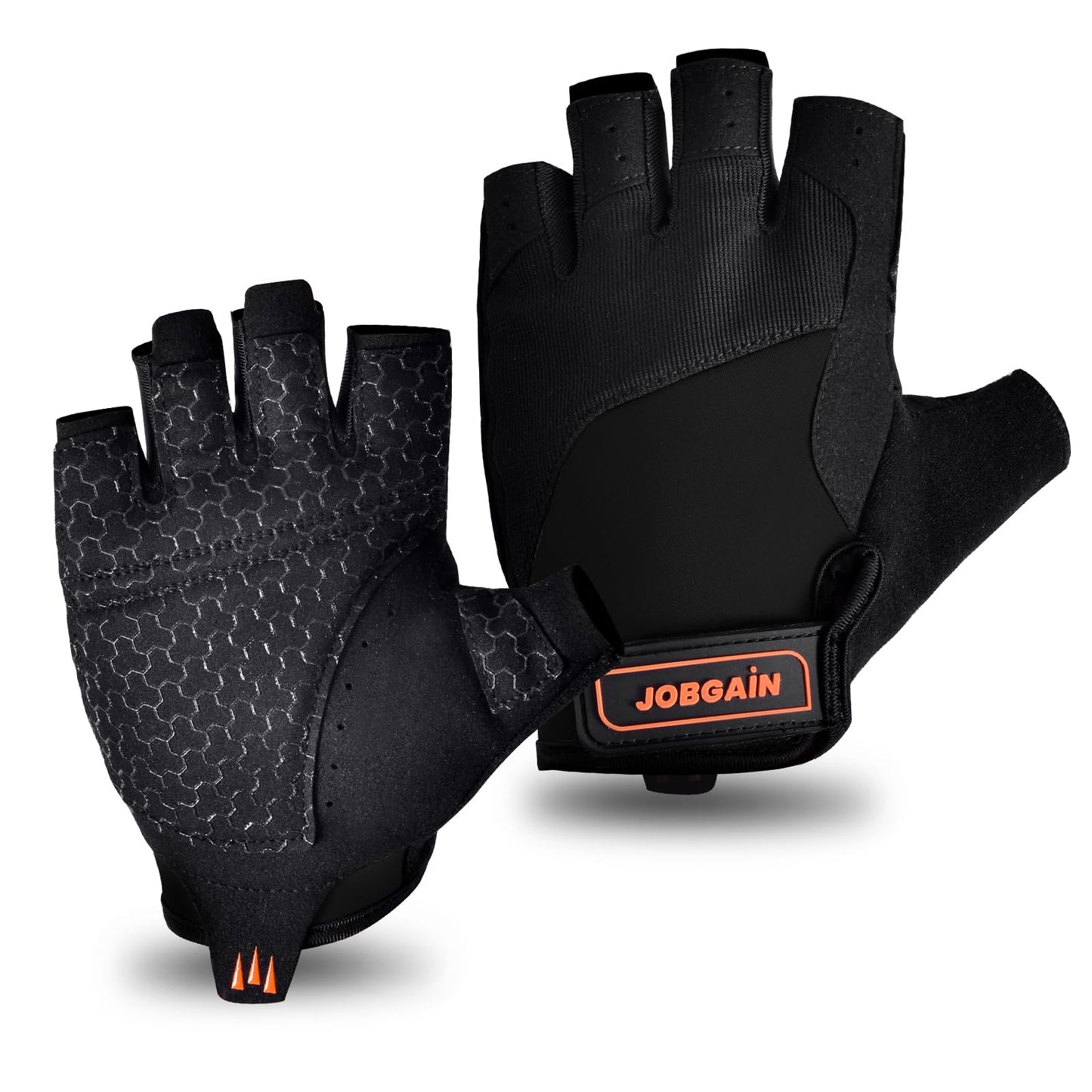 JOBGAIN Workout Gloves for Women and Men, Breathable Weight Lifting Gloves, Grip & Shock Absorption, Full Palm Protection, for Gym Exercise, Fitness, Training & Cycling, Black, Size S