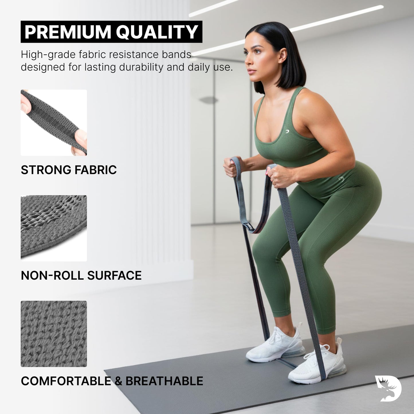 DMoose Fabric Resistance Bands for Working Out, Long Workout Bands, Pull Up, Thick Cloth, Long Resistance Band, Non Slip Long Bands for Working Out (Pack of 3)