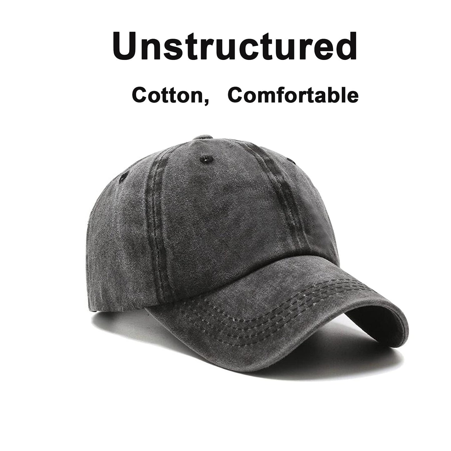 NPJY Baseball Cap Golf Dad Hat Adjustable Original Classic Low Profile Cotton Hat Vintage Washed Distressed Trucker Cap Yellow(Washed)