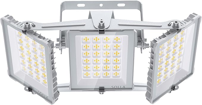 300W 2025 Plus New Upgraded LED Flood Light Outdoor, 30000LM Super Bright Stadium Lights, 6000K Daylight White, IP66 Waterproof, 3 Heads Adjustable Outdoor Floodlight for Yards, Arena, Garden