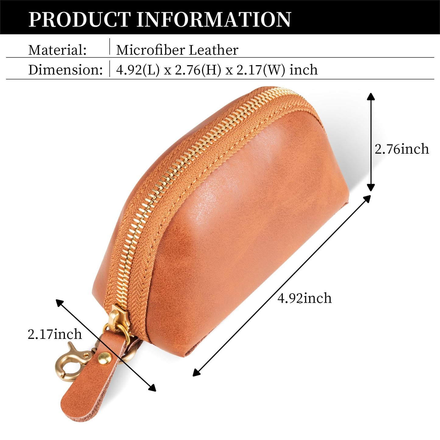 NANRUIL Coin Purse for women men,Genuine Leather Wallet Coin Pouch with Zipper Coin Bag,Simple Sturdy Coin Case.Yellow Brown