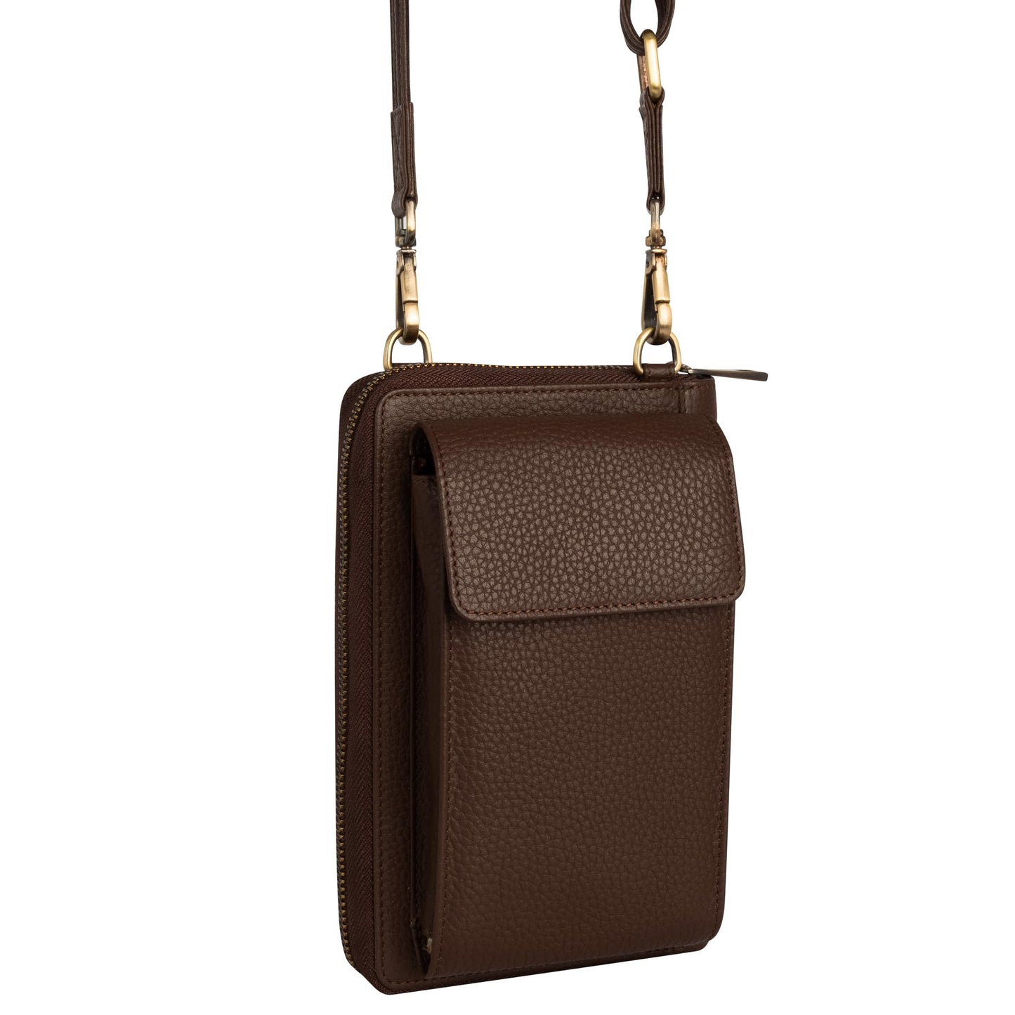 BULL GUARD Crossbody Leather Cell Phone Bag, Anti Theft and RFID Blocking