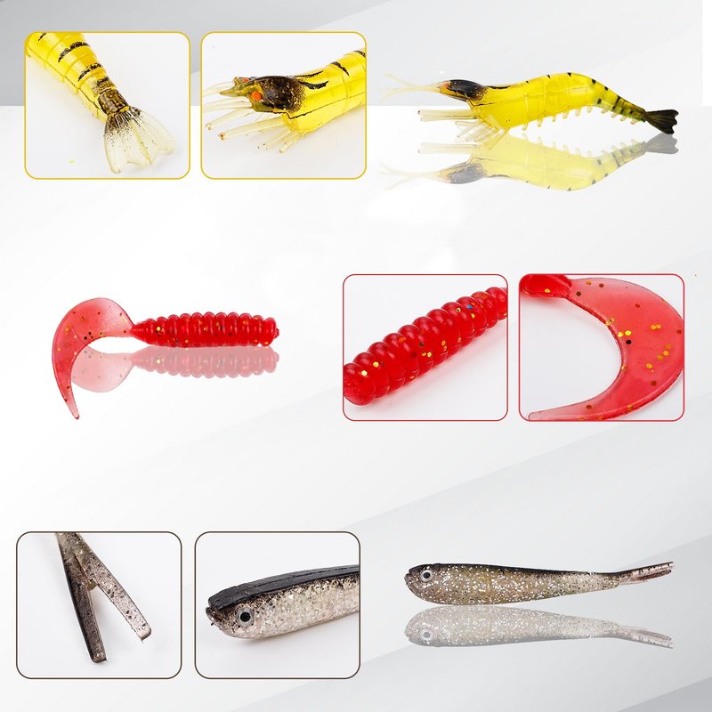 Balifly Bass Fishing Lures Kit Freshwater Fishing Tackle Set Include Topwater Lures Spoon Lures Soft Plastic Baits Hooks Snap Swivels for Freshwater Saltwater Fishing Started Kit FS/TZ-02(77pcs)