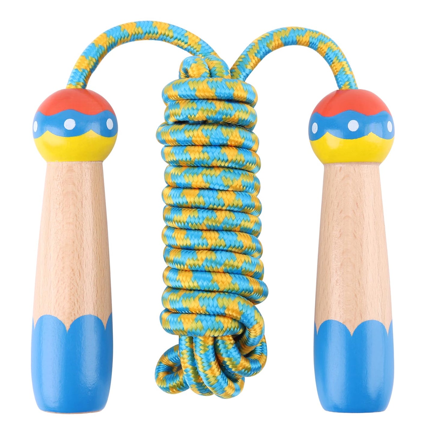 Jump Rope for Kids, Lorvain Adjustable Skipping Rope, Kids Jump Ropes with Wooden Handle for Girls Boys, Weighted Jumping Ropes for Fitness Workout Exercise Outdoor Fun Activity