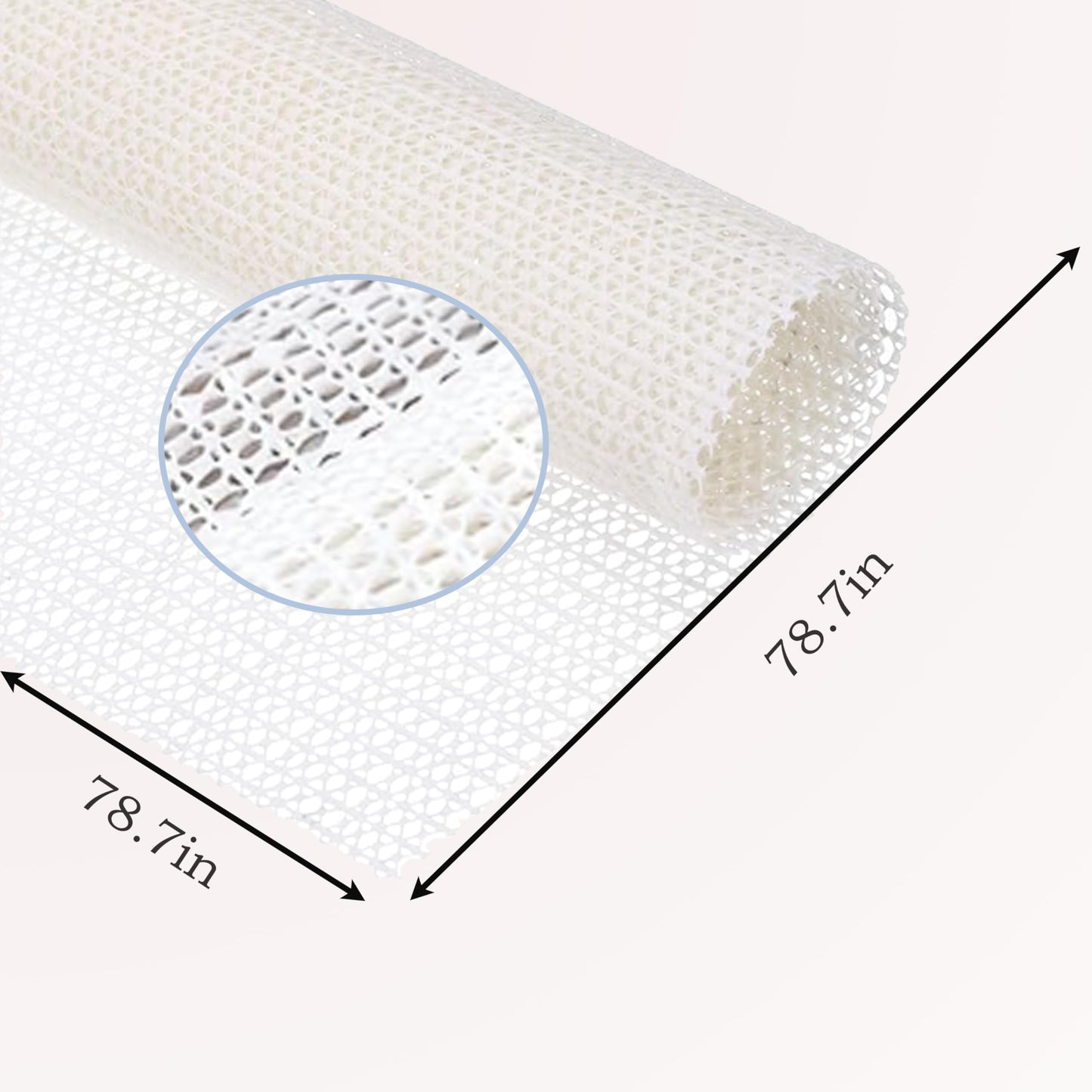 78.7x78.7 Inch Non Slip Rug Pad, White Rug Underlay for Hardwood Tile Laminate Floors, Cuttable Anti-Skid Gripper Pad Prevents Sliding Bunching for Living Room Bedroom Hallway