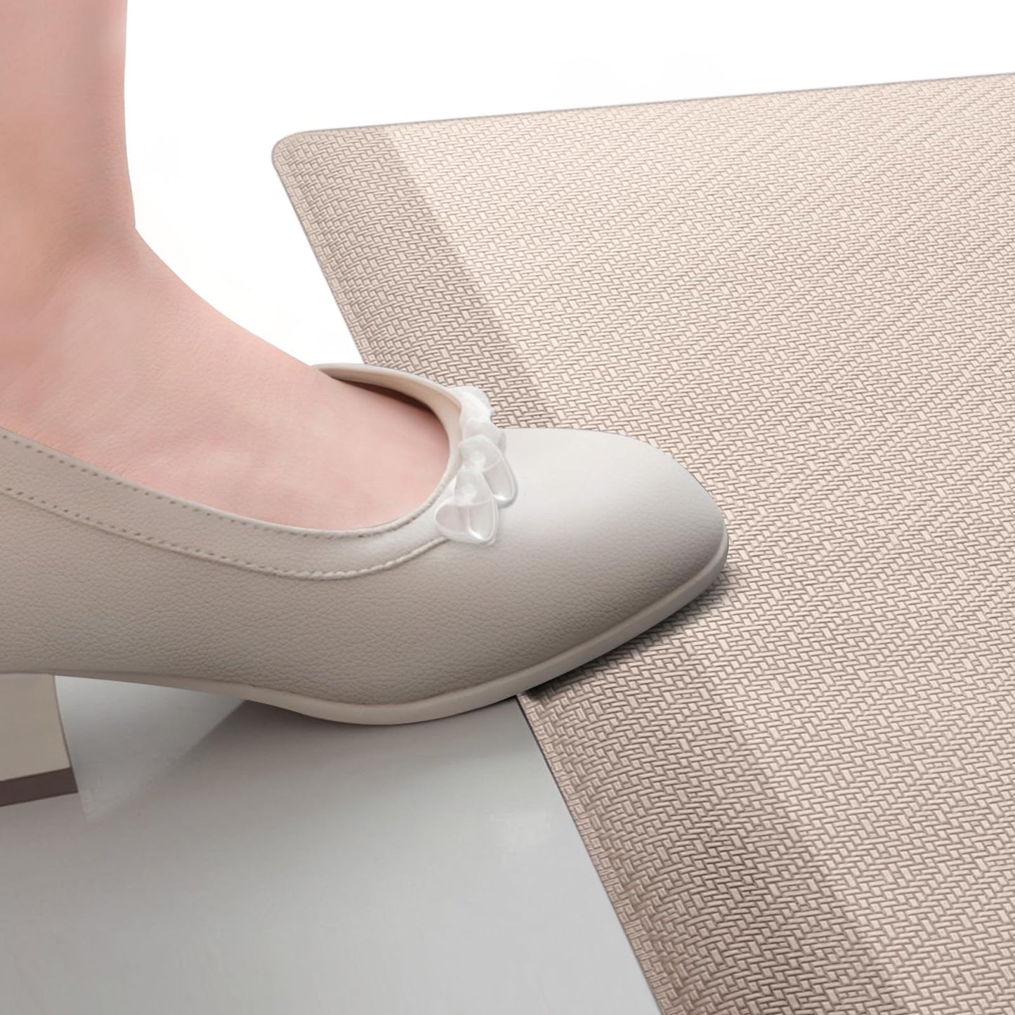 Mattitude Kitchen Mat Cushioned Anti-Fatigue Floor Mat Water Resistant Non-Slip Mats and Rugs Standing and Comfort Desk Mats for House Sink Office Laundry (Beige, 17.3"x28")