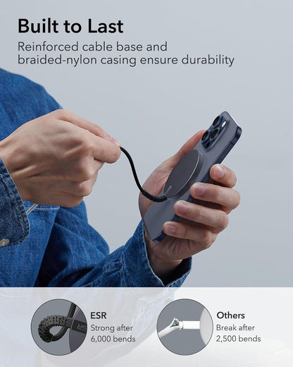 ESR for MagSafe Charger 15W Wireless Charger for iPhone 17/16/15/14/13/12 Apple Magnetic Charging Pad for AirPods 4/3/Pro/Pro 2 Galaxy S25 Series with Dual USB A/C Ports, Black