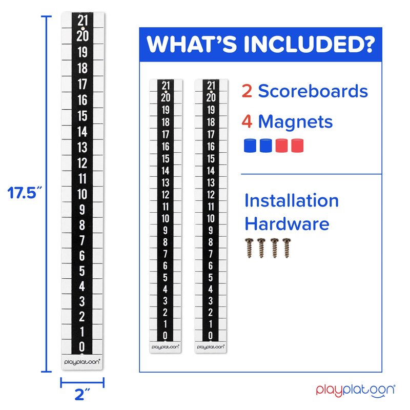 Play Platoon Cornhole Metal Scoreboard with Magnetic Score Keepers for Corn Hole Boards