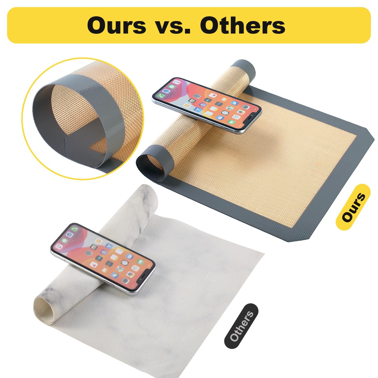Silicone Baking Mat, 16.5" x 11.6" Silicone Cookie Sheets for Baking, Reusable Baking Mat, Non-Stick Reusable, Food Safe, Dark Gray Oven Baking Sheet for Making Cookies Macaroons Bread 1 Pack