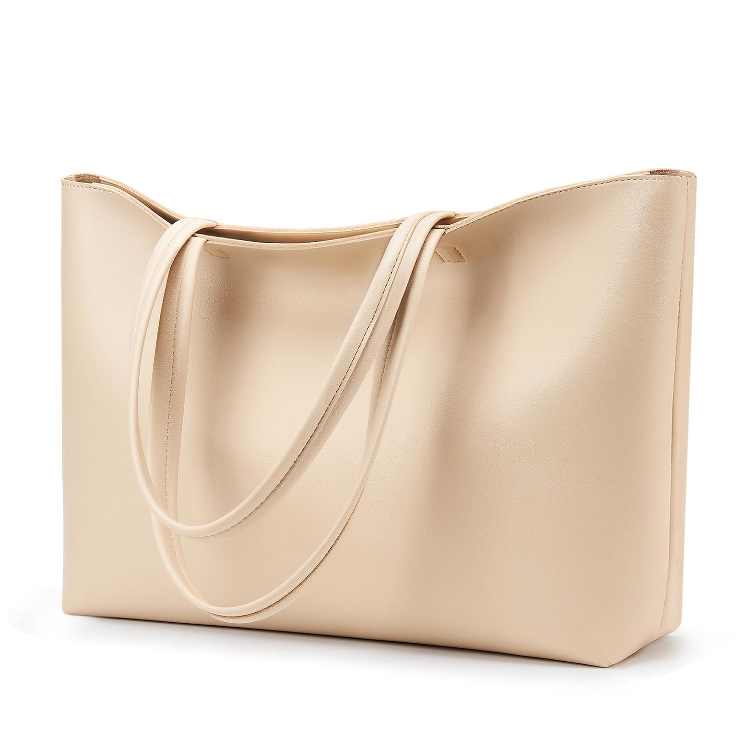 KALIDI Tote Bag Zipper Shoulder Bag Faux Leather Purses for Women Large Casual Handbag Work Dating College, Nude