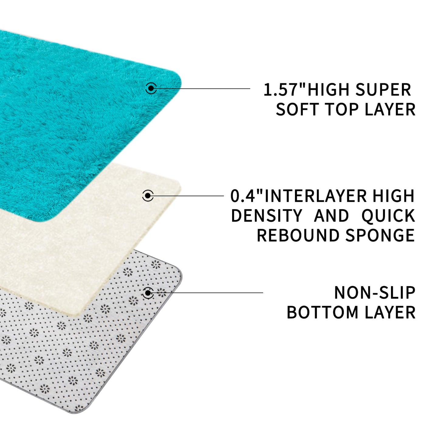Sour Lemon 8x10 Area Rugs for Bedroom, Living Room Fluffy Rug, Large Area Rug Shag Shaggy Carpet Soft Plush Furry Bedside Rugs, Machine Washable Area Rugs for Kids Girls Boys Home Decor Anti Slip