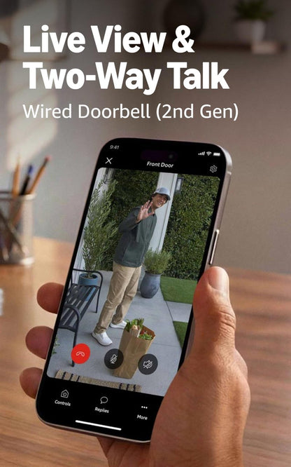 Ring Wired Doorbell (newest model), Speckled Gray with Chime (newest model), White