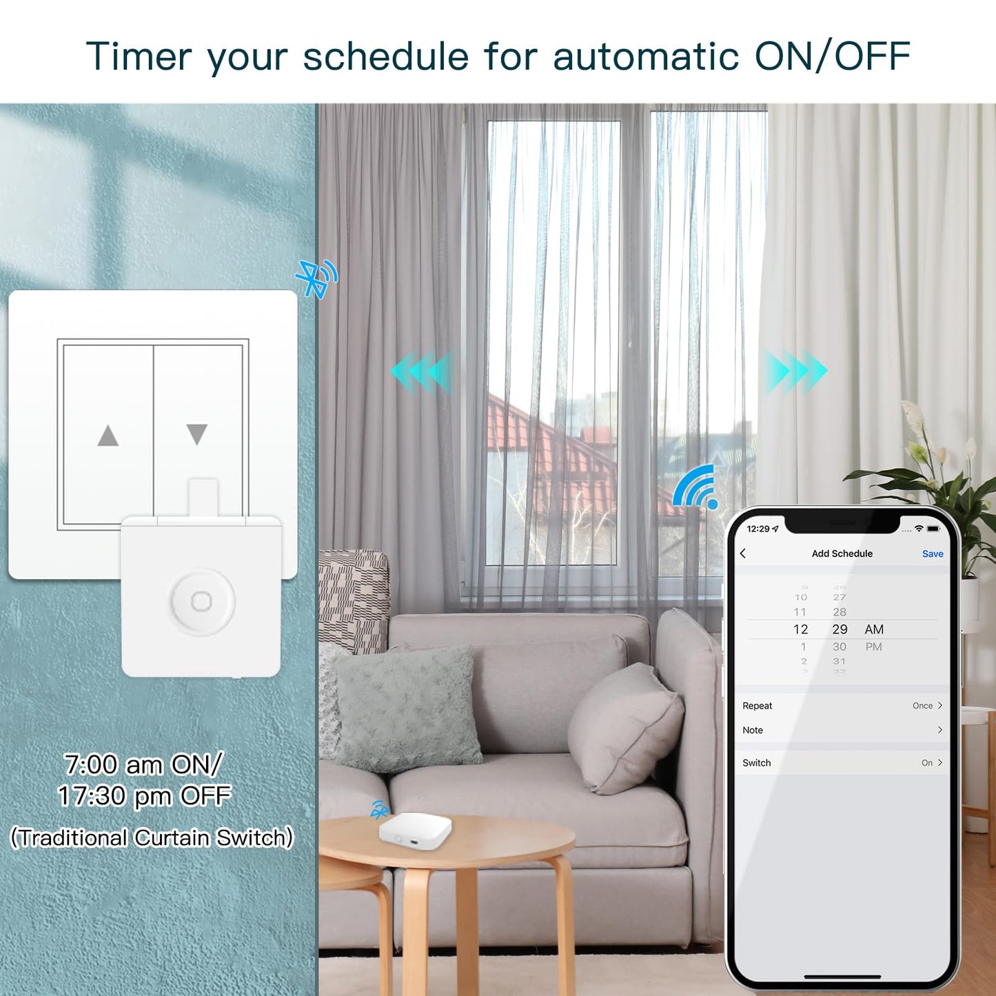MOES Fingerbot Plus Smart Button Pusher No Wiring Switch, Upgrade with Touch Control, Work with Smart Life App, Add MOES Tuya Bluetooth Hub Make it Compatible with Alexa,Google Home and Timer Control