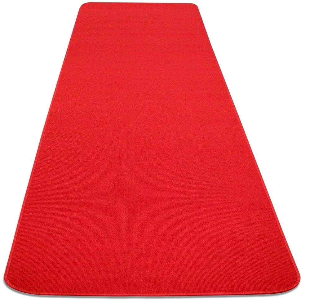 House, Home and More Red Carpet Aisle Runner (3 Ft x 10 Ft) - Real Indoor/Outdoor Event Rug, Slip-Resistant Rubber Backing, Bound Edges, Low Pile - for Weddings, Proms, Hollywood Parties & Ceremonies