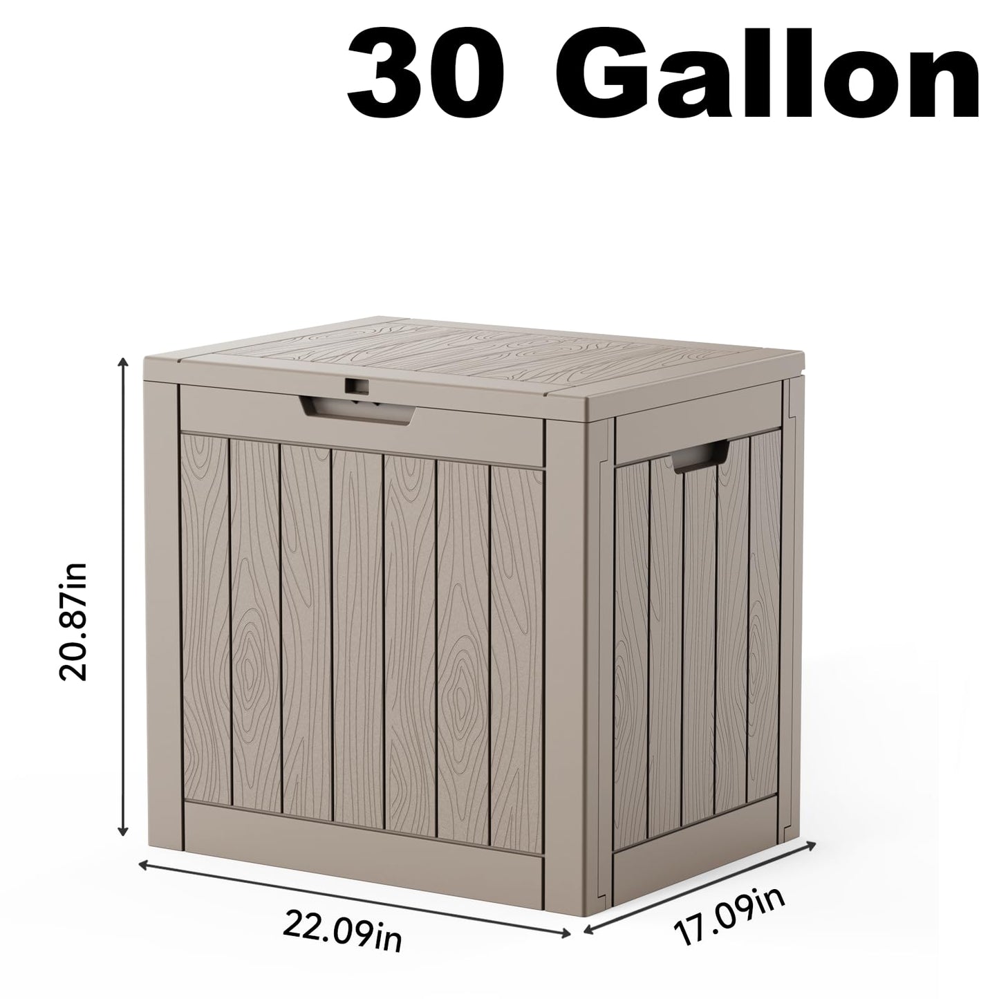 MAIUSCOLI 30 Gallon Outdoor Deck Box, Lockable Waterproof Outdoor Storage Boxes For Garden Tools,Indoor Cushions,Accessories Outside Storage Resin Weatherproof Container(Grey)