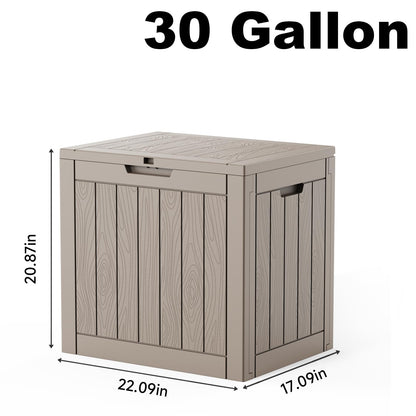 MAIUSCOLI 30 Gallon Outdoor Deck Box, Lockable Waterproof Outdoor Storage Boxes For Garden Tools,Indoor Cushions,Accessories Outside Storage Resin Weatherproof Container(Grey)