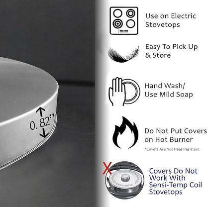 Tucocoo Flowers Electric Stove Burner Covers，4 Pcs American Flag Flowers Round Stove Burner Covers，8 Inches and 10 Inches，Gas Stove Burner Cover,Metal Cooktop Decorative，Home Decor,Kitchen Decor