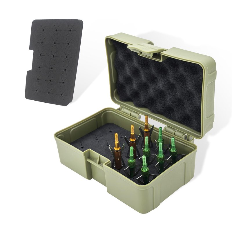 Wamlet Broadhead Box Storage Case Outdoor Arrow Tips Organizer for Compound Bow and Crossbow Accessories - Holds 18pcs Broadheads (Case Only)