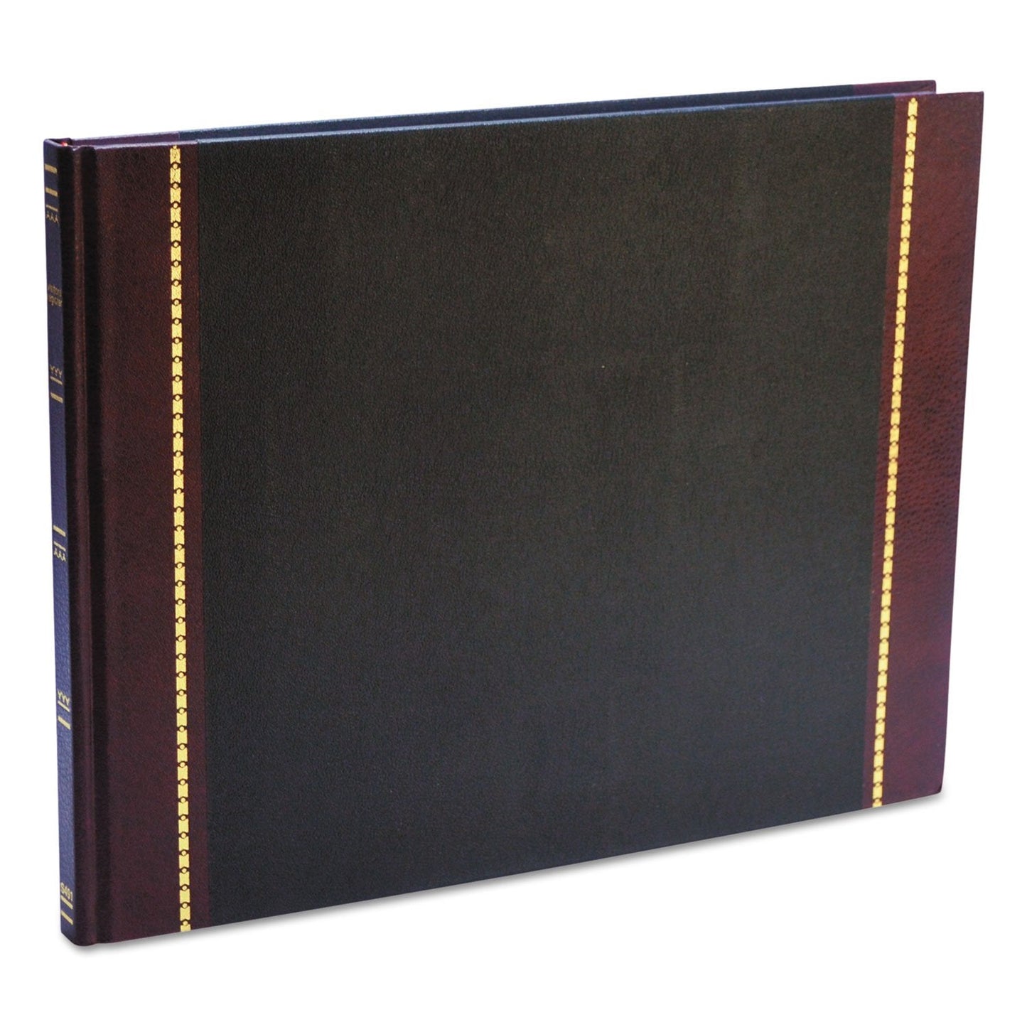 Wilson Jones S491 Detailed Visitor Register Book, Black Cover, 208 Ruled Pages, 9 1/2 x 12 1/4