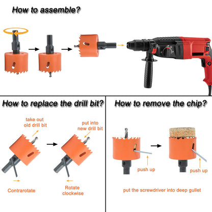 VIKITON 1-1/2 inch Hole Saw with Arbor for Metal Wood Plastic, 1.5 in Bimetal Hole Cutter for Different Project with Smooth and Flat Drilling Edge, Fast Chip Removal