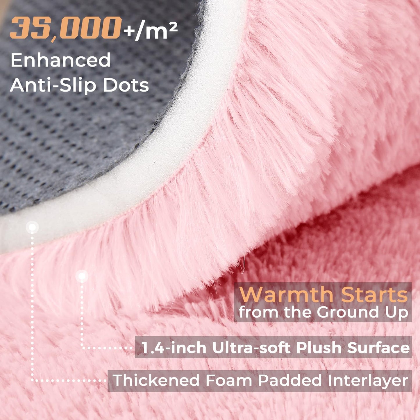OPPODREAM 4x6 Pink Rugs for Bedroom, Ultra-Soft Fluffy Area Rugs for Living Room, 4 x 6 Shag Carpet for Nursery, Kids, Girl, Boy, Baby, Plush, Fuzzy, Shaggy, Cute Home Decor