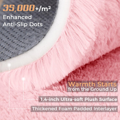 OPPODREAM 4x6 Pink Rugs for Bedroom, Ultra-Soft Fluffy Area Rugs for Living Room, 4 x 6 Shag Carpet for Nursery, Kids, Girl, Boy, Baby, Plush, Fuzzy, Shaggy, Cute Home Decor