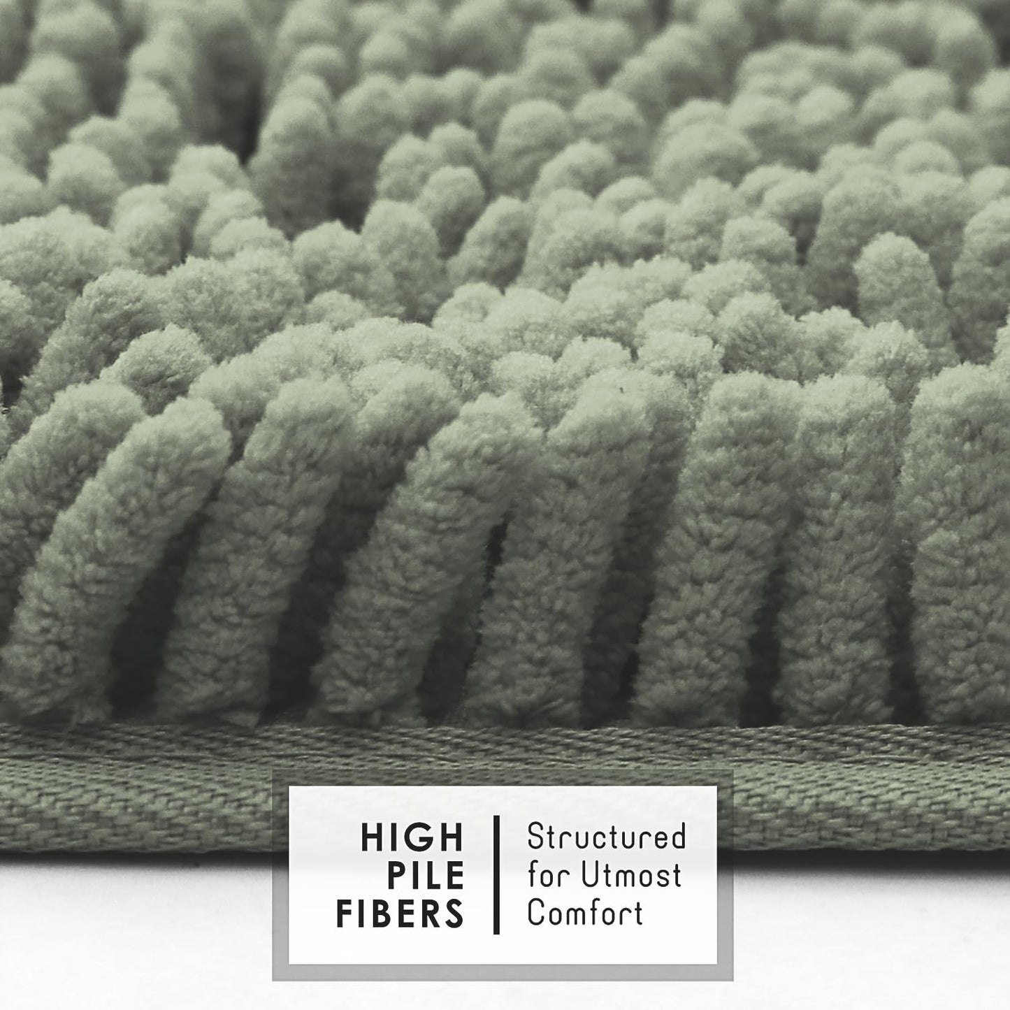 Hearth & Harbor Bathroom Rugs, Chenille Bath Mat - Machine Washable Bath Mats for Bathroom Non-Slip Backing Rubber, Quick Dry Bathroom Mat