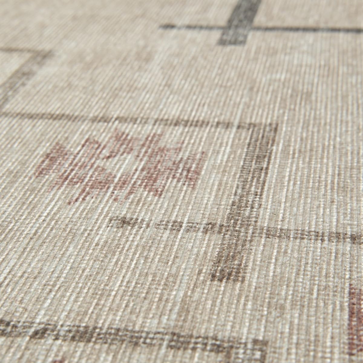 Revival Rugs Funk 6'x9' Zero-Shedding Area Rug for Living Room Bedroom - Oeko-TEX Certified, Low Pile, Spot Clean, Beige, Cream