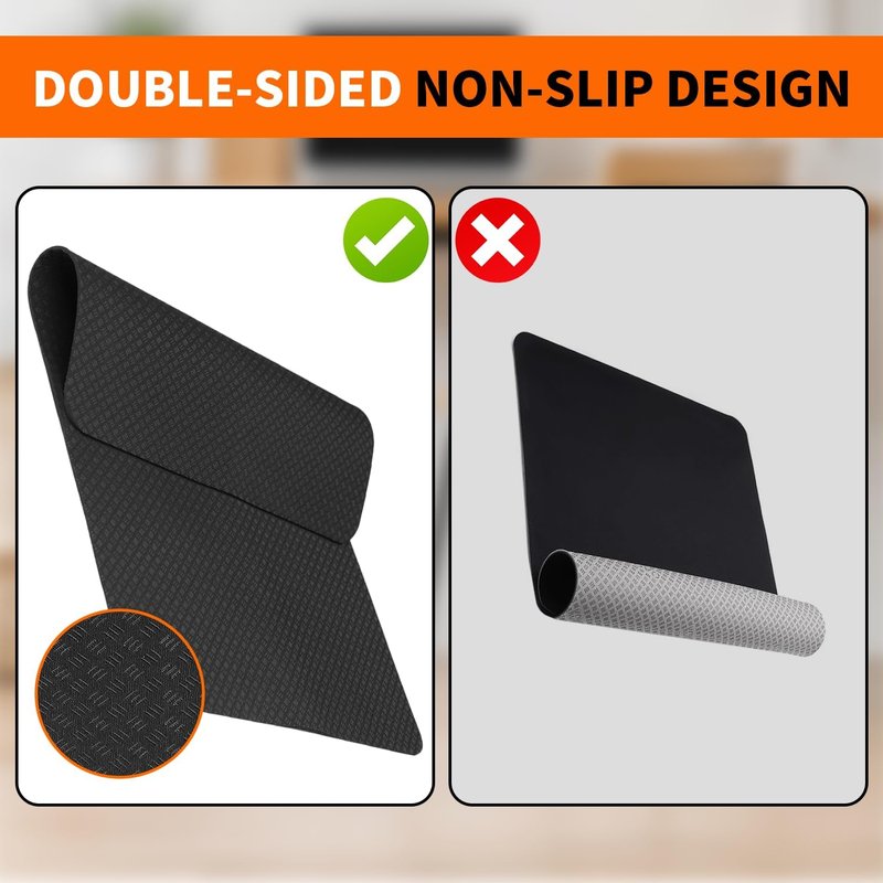 Double-Sided Non-Slip Workout Mat - 23.6" x 17" for Elliptical & Pedal Exercisers | Stability & Floor Protection