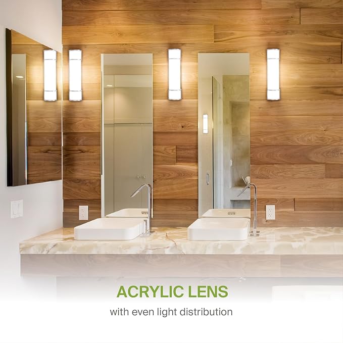ASD LED 24" Vanity Flush Mount Light Fixture, Linear Bathroom Lighting Bar | 3CCT, Dimmable, ETL Listed | 25W 2600LM 3000-5000K 100-277V | Long Tube Bath Wall Sconce Over Mirror | Nickel, 4 Pack