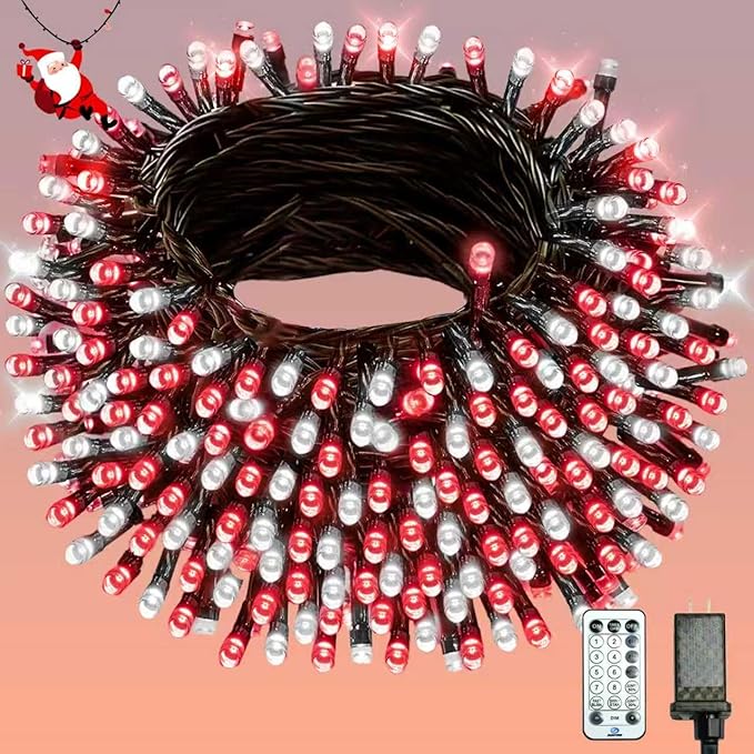 BHCLIGHT 240LED Christmas Voice Control String Lights Red & White