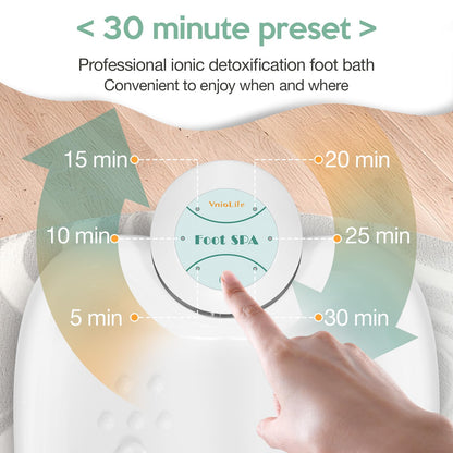 WL VnioLife Ionic Foot Bath Detox Machine with Bag, Portable Detox Foot Spa System, Ion Cleanse Detox Set for Home Beauty Salon Spa Use with Replacement Arrays, 100 Liners