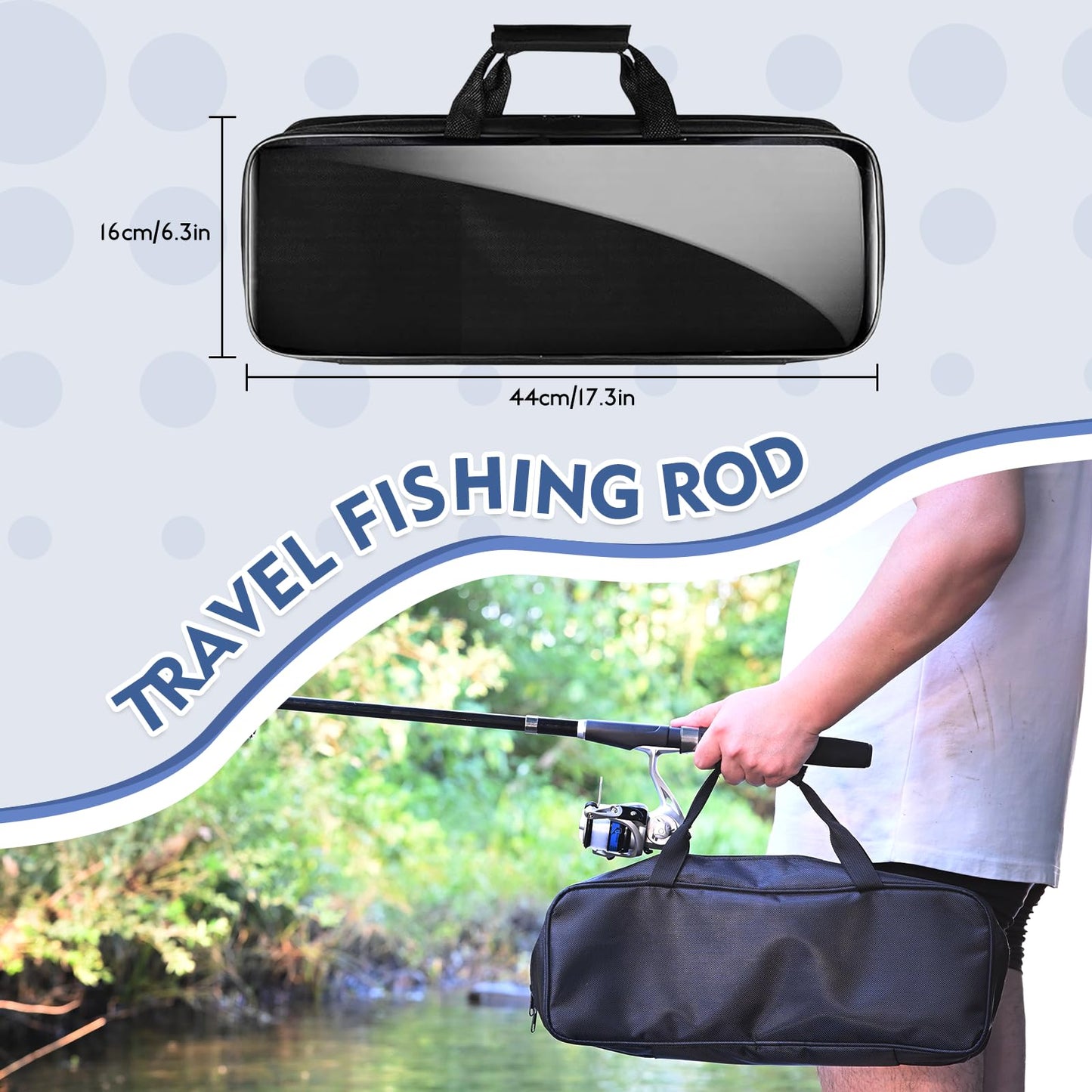 Luyianxi Fishing Rod and Reel Combo - 6.9FT Collapsible Fishing Kits, Carbon Fiber Fishing Pole Spinning Reel Lures Set with Carrier Bag, Fishing Gear for Adults Travel Saltwater Freshwater