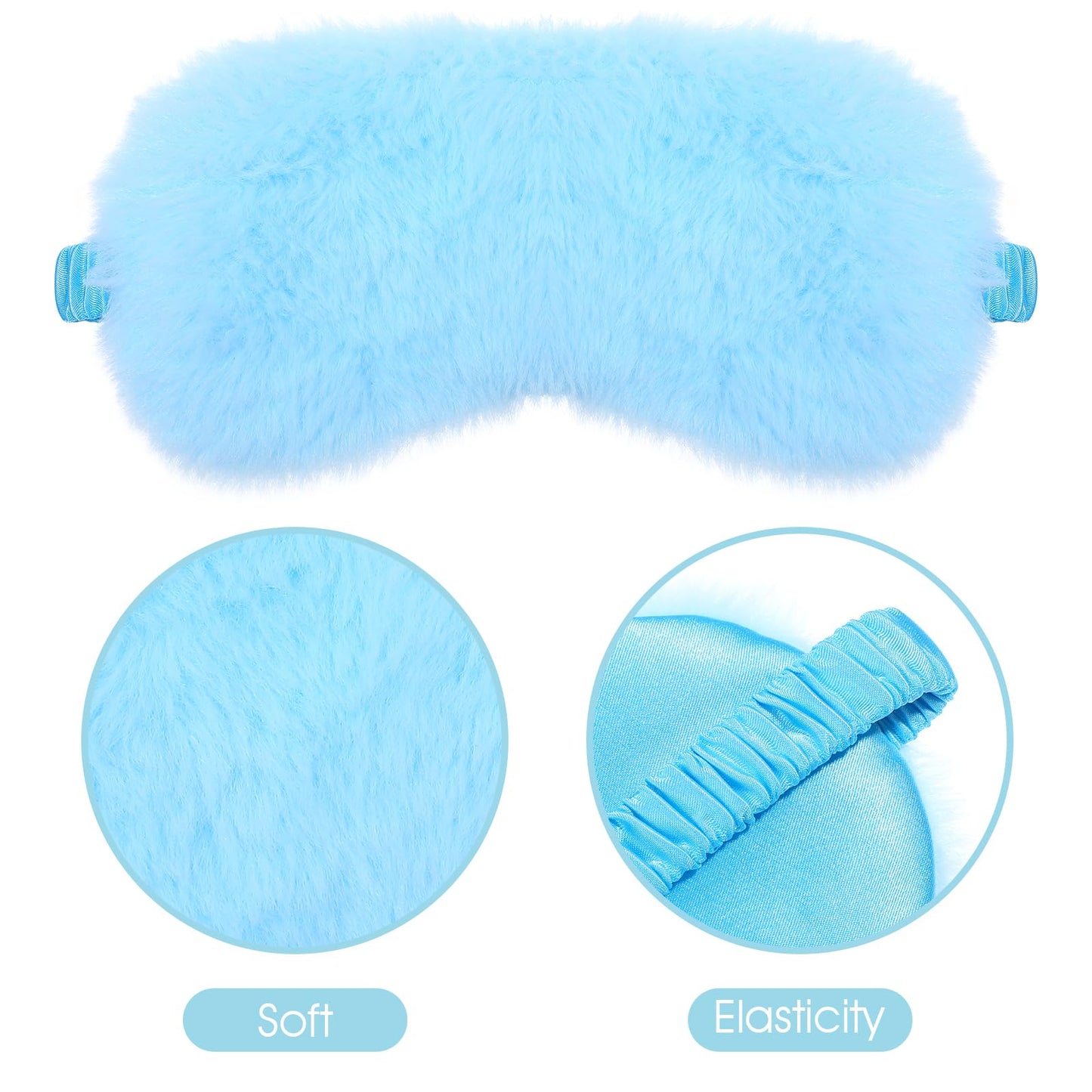 2 Pack Plush Sleeping Eye Mask Soft Plush Eye Mask Fuffy Eye Cover Comfortable Sleep Mask Blindfold Rainbow Faux Fur Eye Shade for Women, Men and Kids Travel Nap Sleeping 565488_2_3pL1H9vJ3