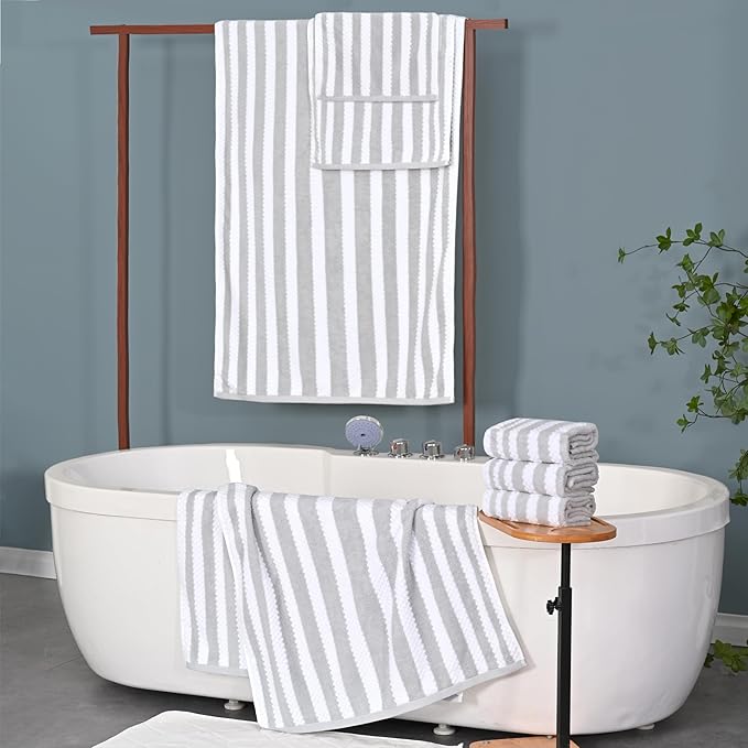 Striped Washcloths for Bathroom