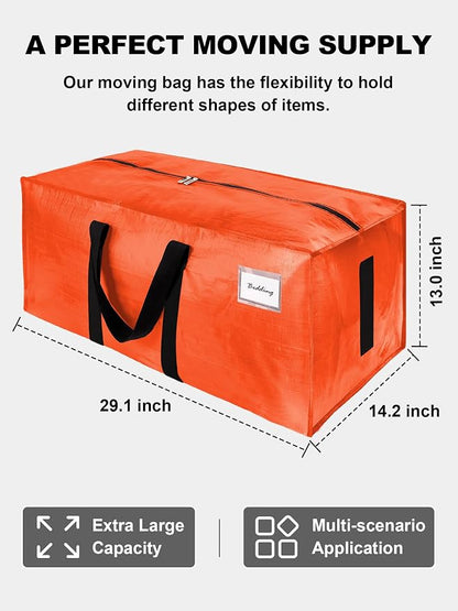 HOMESURE Supports 200lbs Heavy Duty Moving Bags - Strong Zipper & Wrap-Around Handles - Water-Resistant Storage Totes, Durable Alternative to Moving Boxes- 12 Pack -Multi-Color System for Easy Sorting