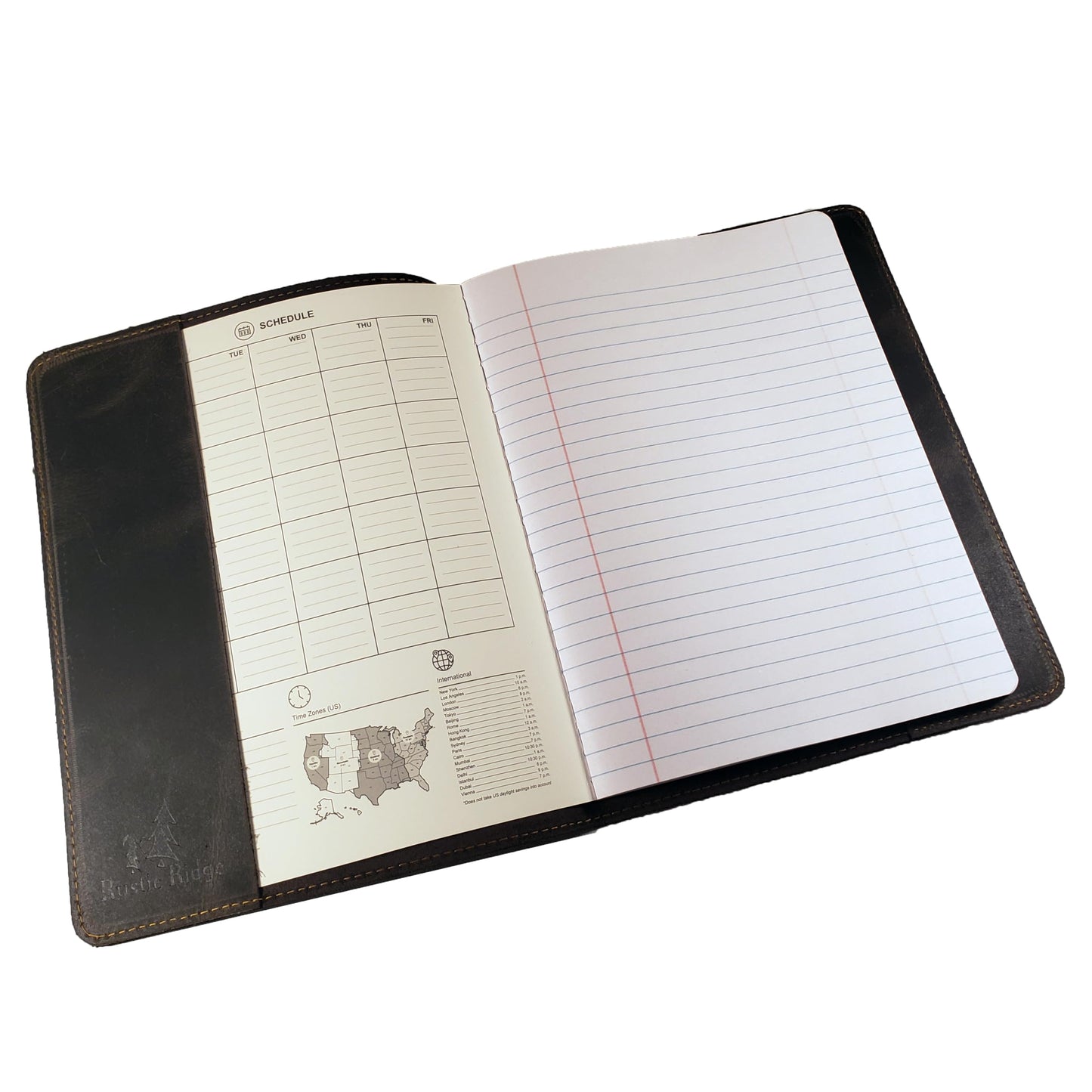 Rustic Ridge Refillable Leather Composition Notebook - Composition Notebook Cover - Leather Notebook Cover - Fits Moleskine XL 9.75" x 7.5" (Vintage Black)