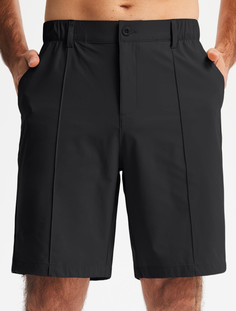 Libin Men's Classic Fit 9" Golf Shorts All Day Comfy Casual Shorts Quick Dry Lightweight Stretch Dress Travel Summer Clothing Work Outdoor Sports with Pockets Black 32