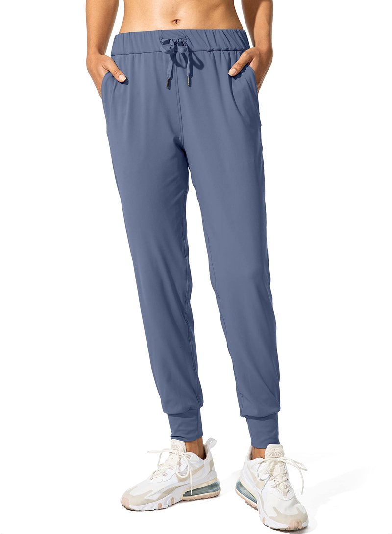 SANTINY Women's Joggers Pants Pockets Drawstring Running Sweatpants for Women Lounge Workout Jogging(Slate Blue_XL)