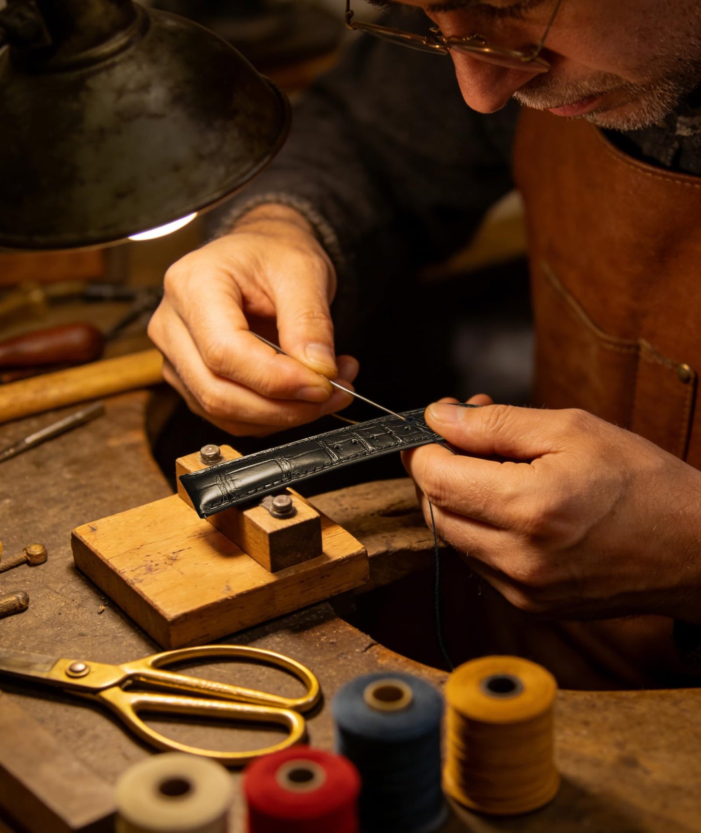 BINLUN Alligator Leather Watch Band for Men Crocodile Grain Leather Watch Straps Quick Release Replacment Genuine Classic Women Leather Watch bands 24mm Black with Gold Buckle