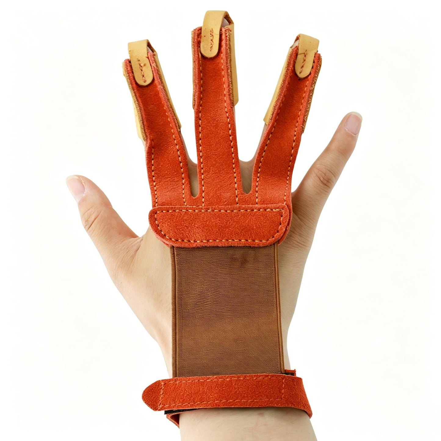 Luoyer Archery Gloves 3 Finger Leather Shooting Glove Archery Protective Gear Accessories for Traditional Bow Recurve Bow Men Adult Women