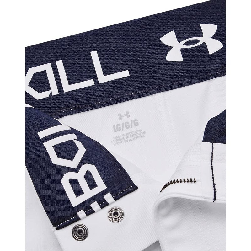 Under Armour Men's Utility Baseball Straight Leg Pant Pipe 22, (102) White/Midnight Navy/Midnight Navy, Small